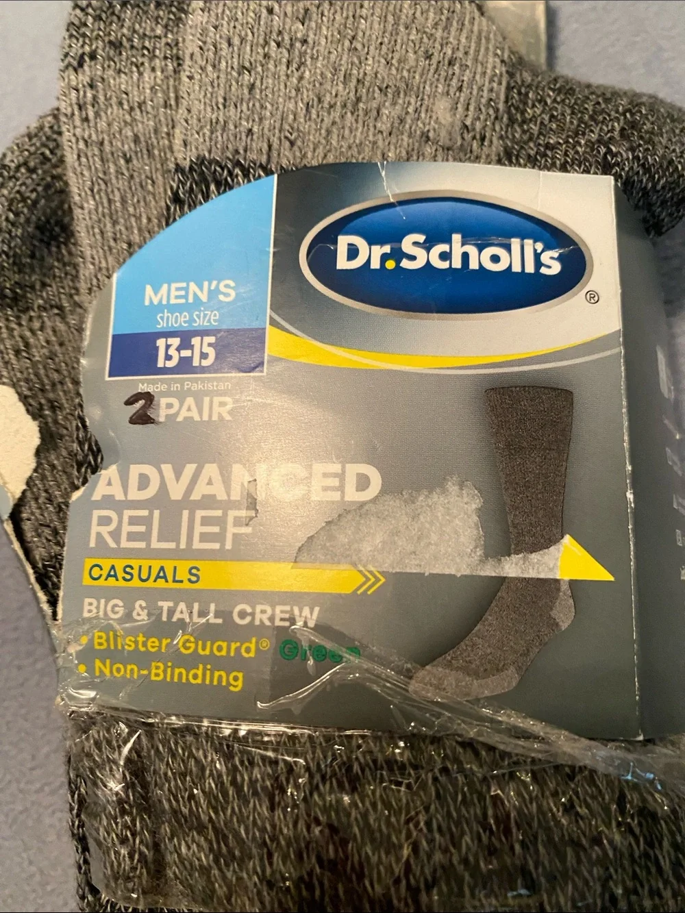 Dr. Scholl's Men's Crew Socks - Gray Marled (2 Pair)